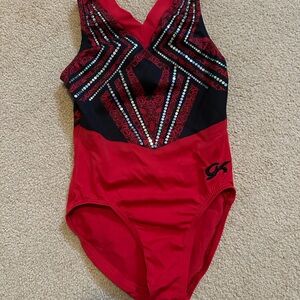GK Red Competition Gymnastics Leotard